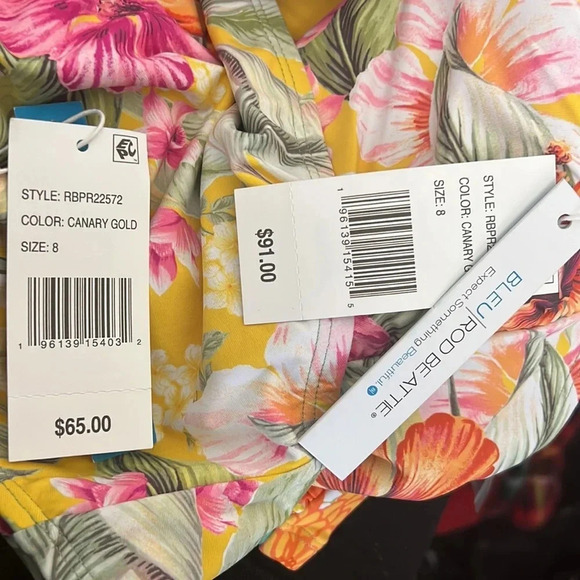 Bleu Rod Beattie Paradiso Bandeau Tankini High-Waist Draped Side-Tie Bottom - Picture 12 of 14